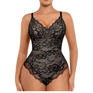 Chic Black Lace Bodysuit
